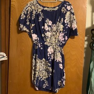 Floral navy dress
